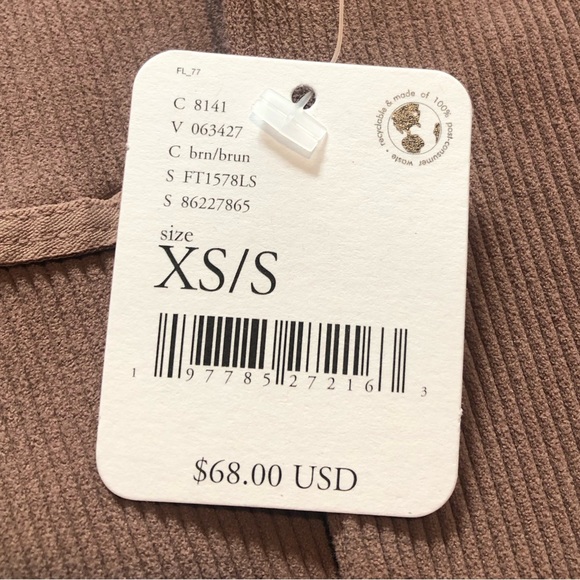 Free People Meg Seamless V Neck Bodysuit In Ash Brown. NWT!Sz XS/S & M/L - Picture 8 of 9